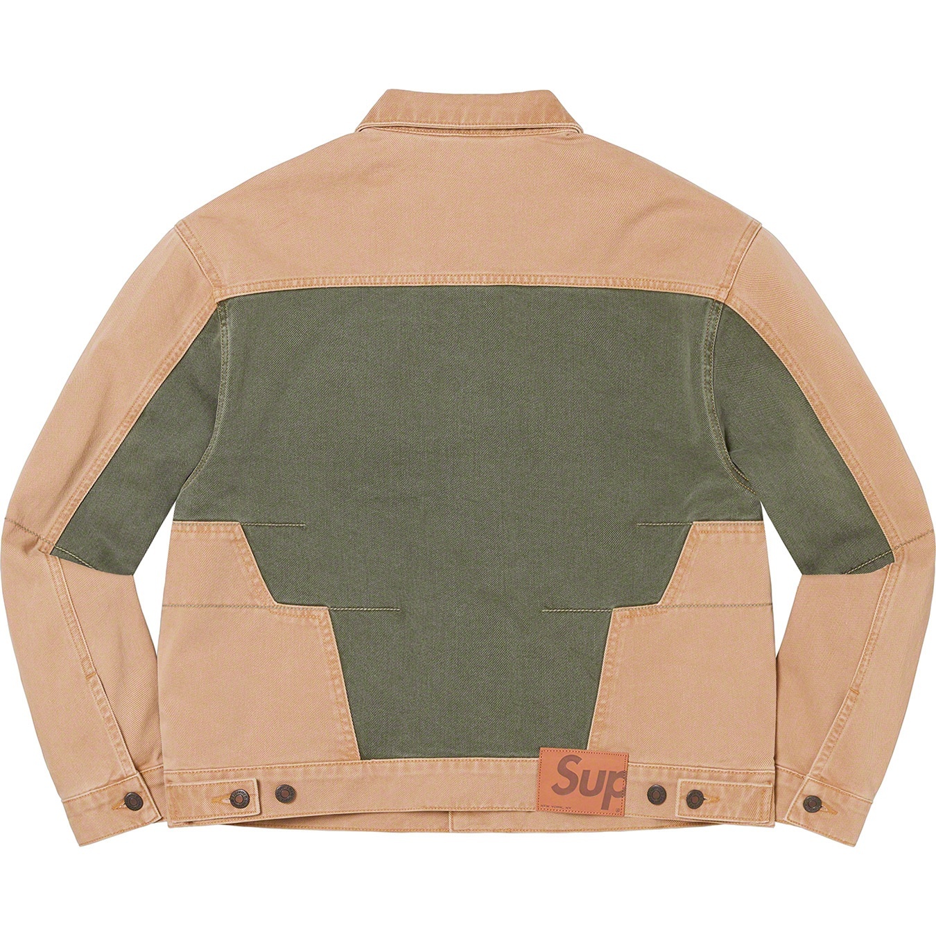 2-Tone Paneled Denim Jacket view 4